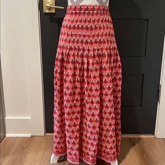 J.Crew Pleated Drop Waist Bohemian Midi Skirt in Floral Print Size 8 - Picture 2 of 8